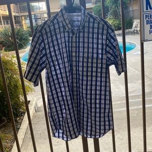 Paul & Shark Mens Checkered Shirt Size 40 Made in Italy🇮🇹👕👔💙🩵👚
